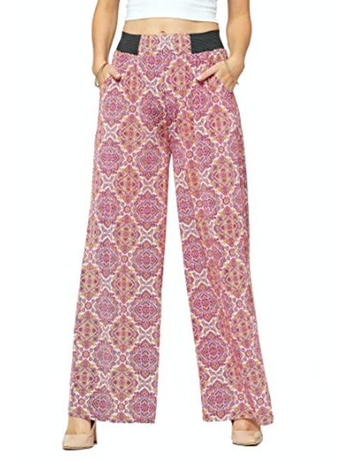 Premium Women's Palazzo Pants with Pockets - High Waist - Solid and Printed Designs