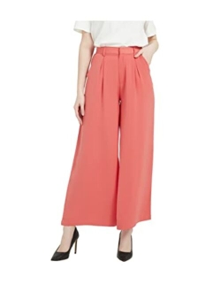 Tronjori Women High Waist Casual Wide Leg Long Palazzo Pants Trousers