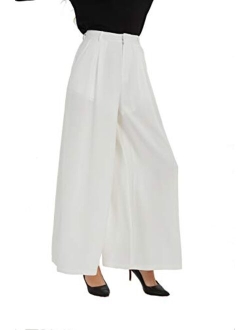 Tronjori Women High Waist Casual Wide Leg Long Palazzo Pants Trousers