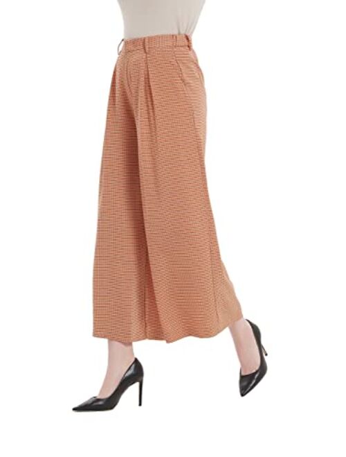 Tronjori Women High Waist Casual Wide Leg Long Palazzo Pants Trousers