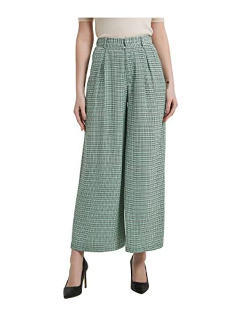 Tronjori Women High Waist Casual Wide Leg Long Palazzo Pants Trousers