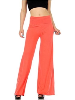 Superline Wide Leg High Fold Over Waist Palazzo Pants