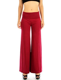 Superline Wide Leg High Fold Over Waist Palazzo Pants