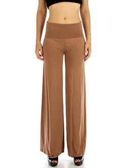 Superline Wide Leg High Fold Over Waist Palazzo Pants