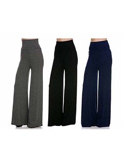 Superline Wide Leg High Fold Over Waist Palazzo Pants