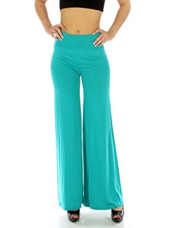 Superline Wide Leg High Fold Over Waist Palazzo Pants