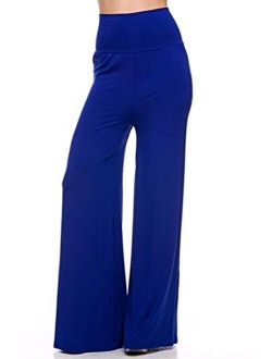 Superline Wide Leg High Fold Over Waist Palazzo Pants