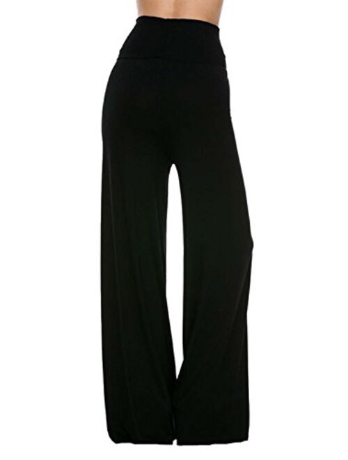 Superline Wide Leg High Fold Over Waist Palazzo Pants