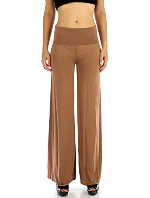 Superline Wide Leg High Fold Over Waist Palazzo Pants