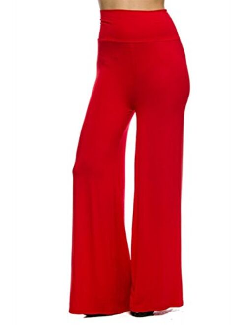 Superline Wide Leg High Fold Over Waist Palazzo Pants