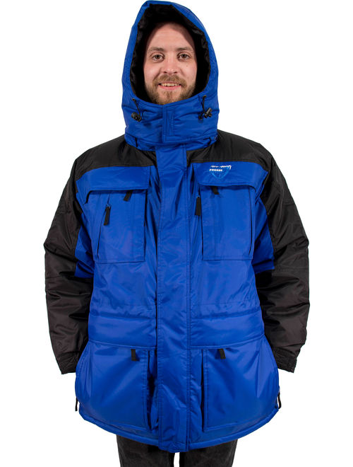 Freeze Defense Warm Men's 3in1 Winter Jacket Coat Parka & Vest (Small, Blue)