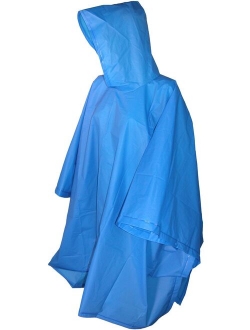 Size one sizeone size Hooded Pullover Rain Poncho with Side Snaps