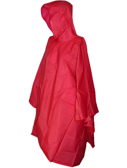 Size one sizeone size Hooded Pullover Rain Poncho with Side Snaps