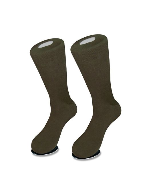 3 Pair of Biagio Solid Men's OLIVE GREEN Color COTTON Dress SOCKS