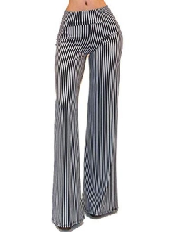 Vivicastle Women's USA Fold Over High Waist Wide Leg Long Palazzo Pants