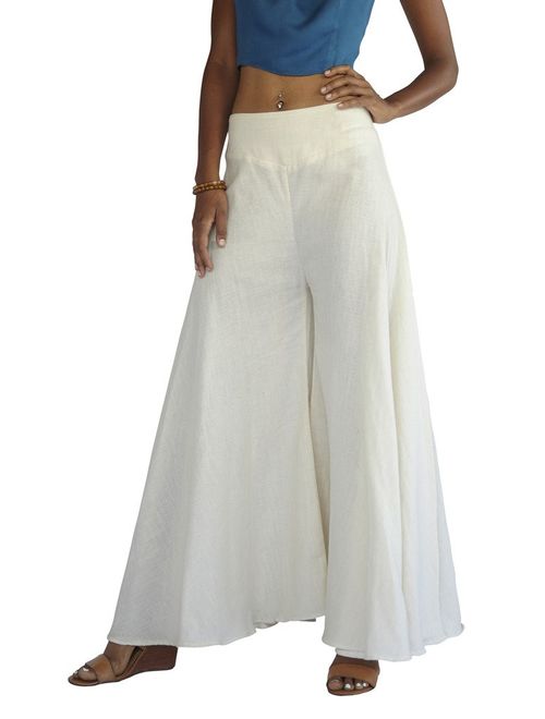 Buy Tropic Bliss Wide Leg Organic Cotton Palazzo Pants For Women