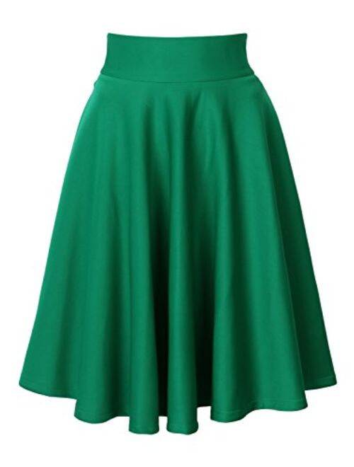 CHOiES record your inspired fashion Women's Pink/BlackBlue/White Solid High Waist Midi Skirt (10 Colors)