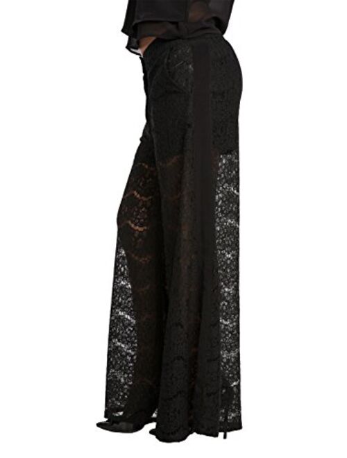 Standards & Practices Modern Women's Black Spring Peekaboo Lace Palazzo Pant