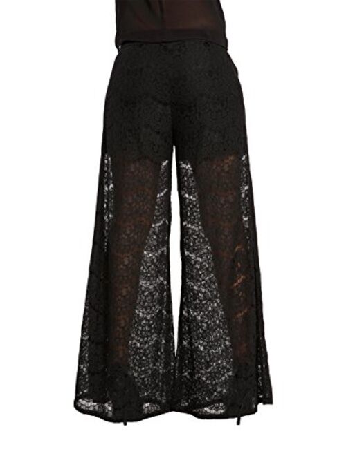 Standards & Practices Modern Women's Black Spring Peekaboo Lace Palazzo Pant