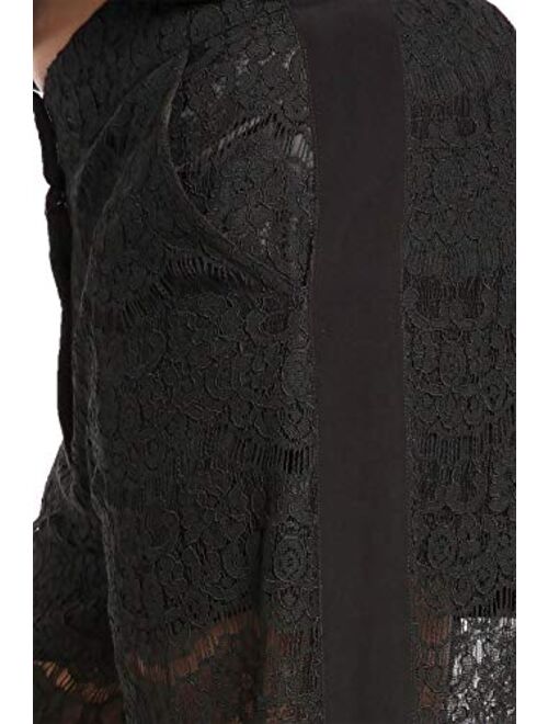 Standards & Practices Modern Women's Black Spring Peekaboo Lace Palazzo Pant