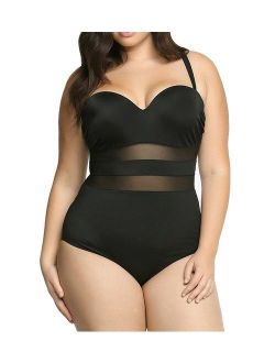 Eternatastic Women's Summer One-Piece Monokini Swimsuit Swimwear Plus Size