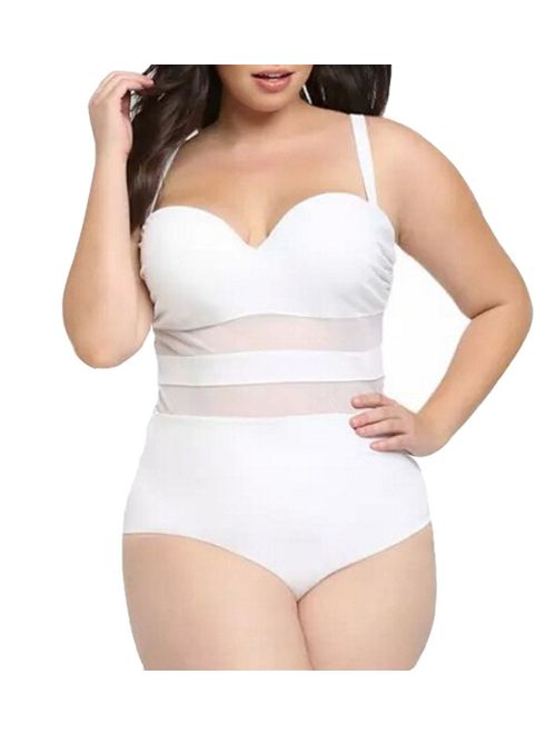 Eternatastic Women's Summer One-Piece Monokini Swimsuit Swimwear Plus Size