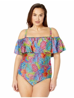 Sunsets Curve Women's Plus Size Valentina Ruffled One Piece Swimsuit