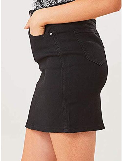 high waisted jean skirt