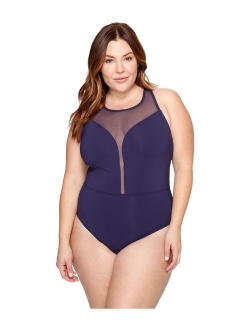 Bleu Rod Beattie Women's Plus Size RoadToMoroccan Skirted Over The Shoulder Floating Undrwre Mio Onepiece Swimsuit