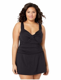 Women's Plus-Size Halter Underwire Swimdress One Piece