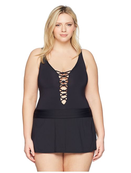 Bleu Rod Beattie Women's Plus Size Skirted One-Piece Swimsuit