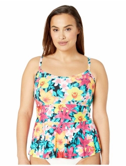 Sunsets Curve Women's Plus Size Olivia Layered Tankini Top Swimsuit