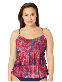 Sunsets Curve Women's Plus Size Olivia Layered Tankini Top Swimsuit