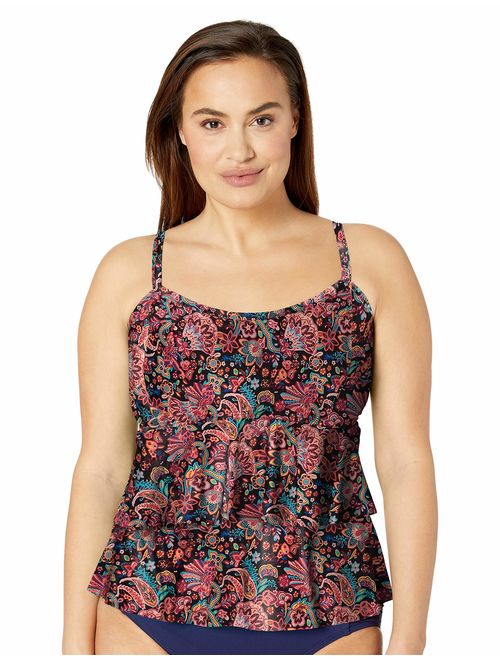 Sunsets Curve Women's Plus Size Olivia Layered Tankini Top Swimsuit