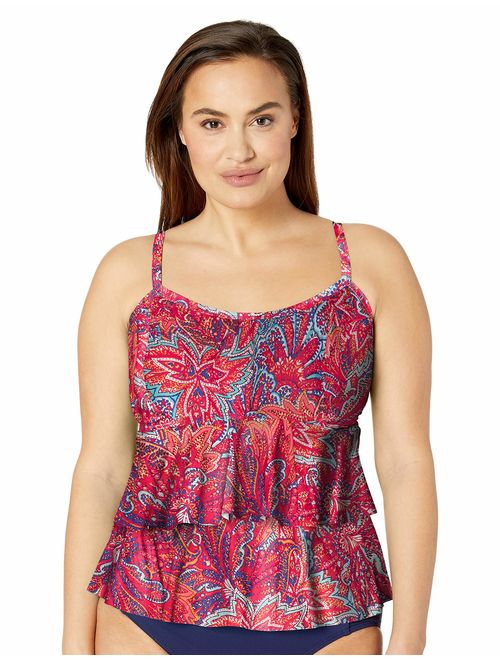 Sunsets Curve Women's Plus Size Olivia Layered Tankini Top Swimsuit