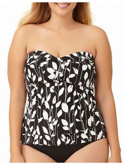 Women's Plus-Size Twist Front Bandeau Tankini Swim Top