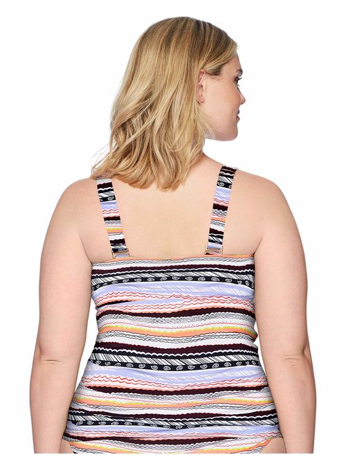 Anne Cole Women's Plus-Size Twist Front Bandeau Tankini Swim Top