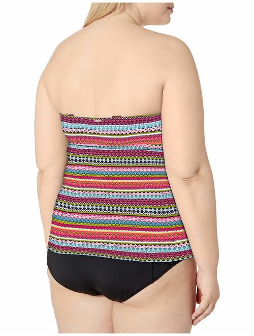 Anne Cole Women's Plus-Size Twist Front Bandeau Tankini Swim Top