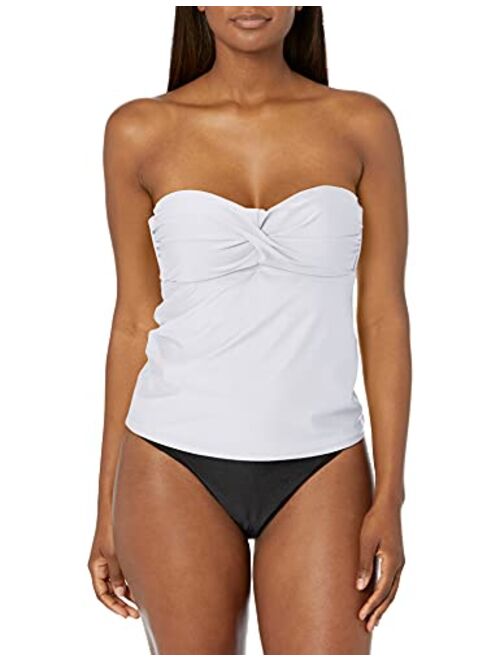 Catalina Women's Plus-Size Twist Front Bandeau Tankini Swimsuit