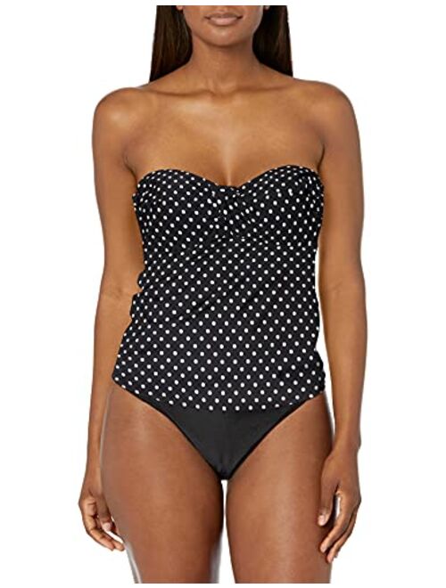 Catalina Women's Plus-Size Twist Front Bandeau Tankini Swimsuit