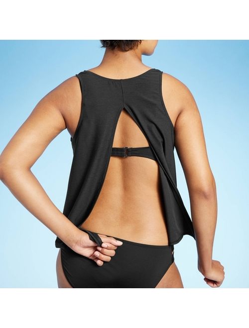 Women's Back Tie Tankini Top - Kona Sol Black