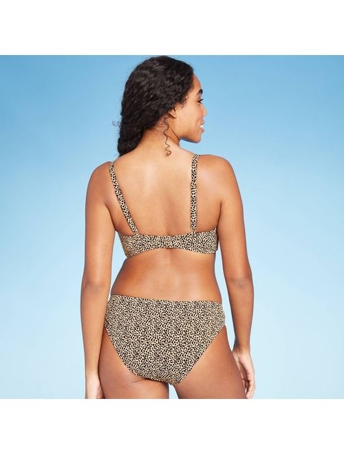 Women's Light Lift V-Wire Ribbed Bikini Top - Shade & Shore Animal Print