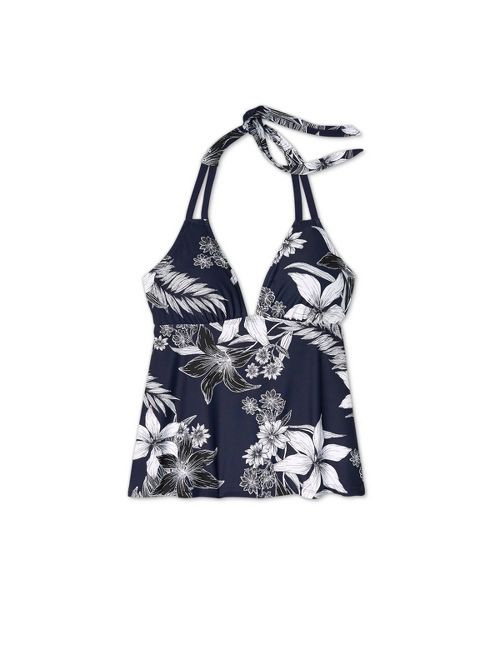 Women's Halter Tankini Top - Kona Sol Oxford Blue