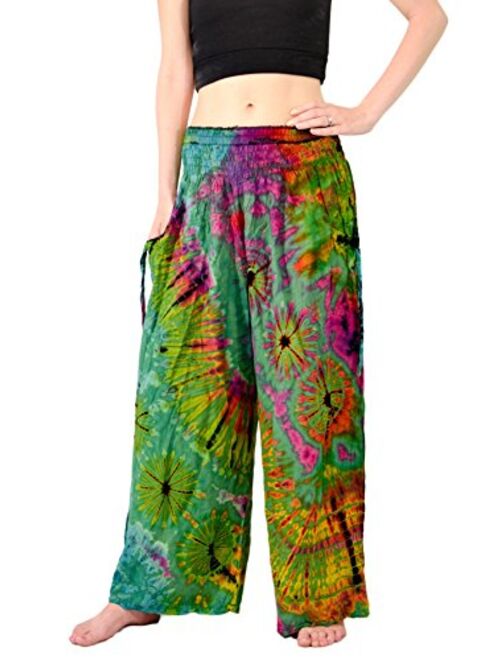 Orient Trail Women's Cold Dyed Wide Leg Palazzo Yoga Tie Dye Pants