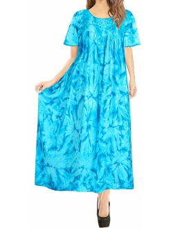 LA LEELA Women's Beach Dress Prom Party Cocktail Dress for Women Hand Tie Dye A