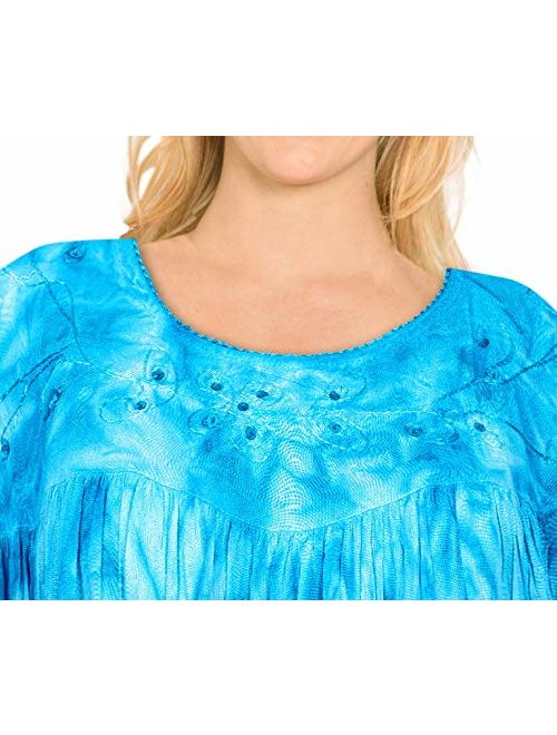 LA LEELA Women's Beach Dress Prom Party Cocktail Dress for Women Hand Tie Dye A