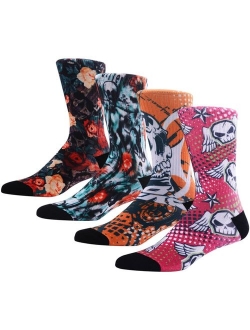 Men's Novelty Socks, MEIKAN Digital Printing Funky Patterned Crew Socks 3, 4, 5, 6 Pairs