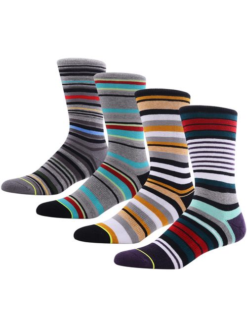 Men's Novelty Socks, MEIKAN Digital Printing Funky Patterned Crew Socks 3, 4, 5, 6 Pairs