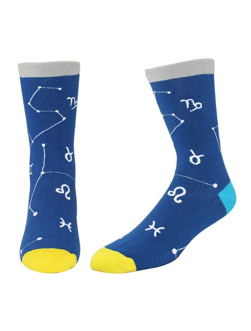 HAPPYPOP Men's Funny Space Nerd Crew Socks for Gift Colorful Crazy Gaming Rocket