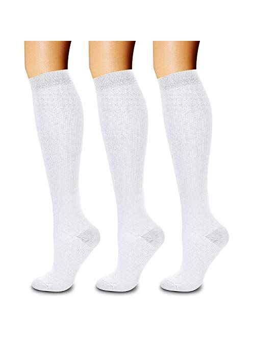 CHARMKING Compression Socks for Women & Men (3 Pairs) 15-20 mmHg is Best Athletic, Running, Flight, Travel, Nurses,Edema